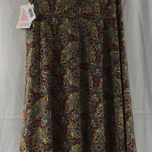 LuLaroe Azure Skirt Blue W/Pink & White Size XS